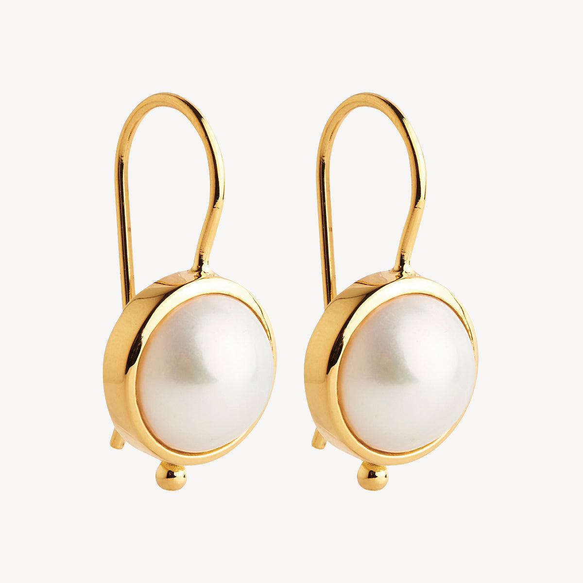 Yellow Gold Freshwater Pearl Earrings - E6744