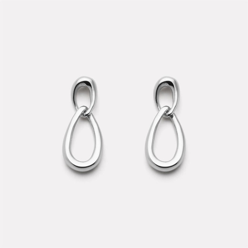Silver Teardrop Stud Earrings