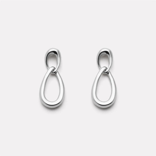 Silver Teardrop Stud Earrings