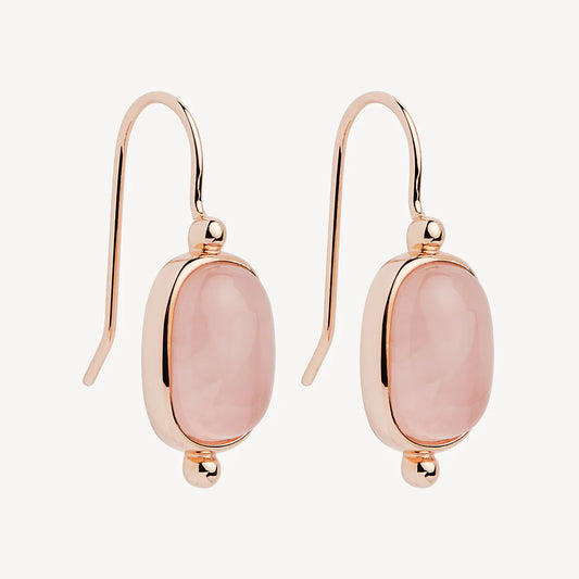 Rose Gold Plated Rose Quartz Earrings