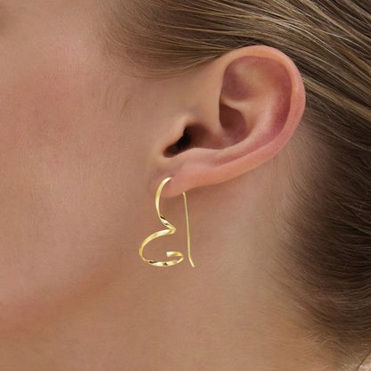 Silver Curl Earrings with Fixed Hook