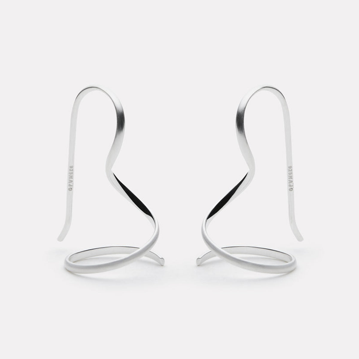 Silver Curl Earrings with Fixed Hook
