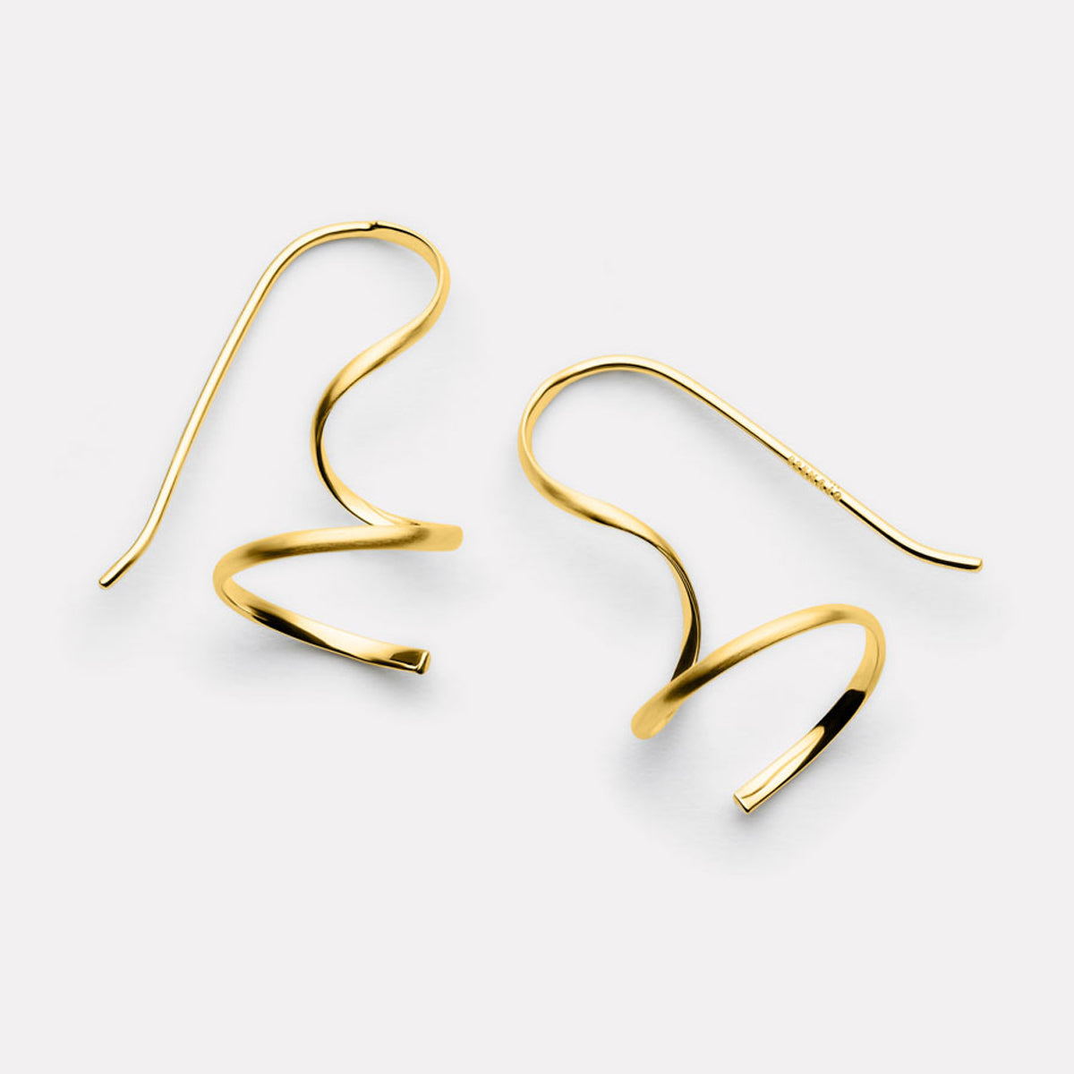 Silver Curl Earrings with Fixed Hook