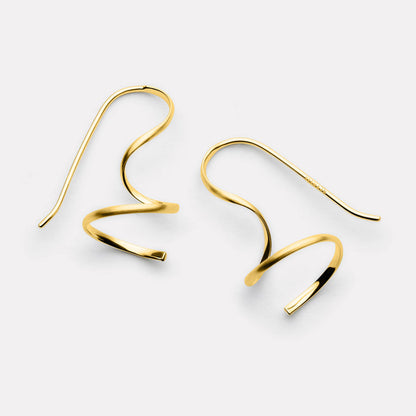 Silver Curl Earrings with Fixed Hook