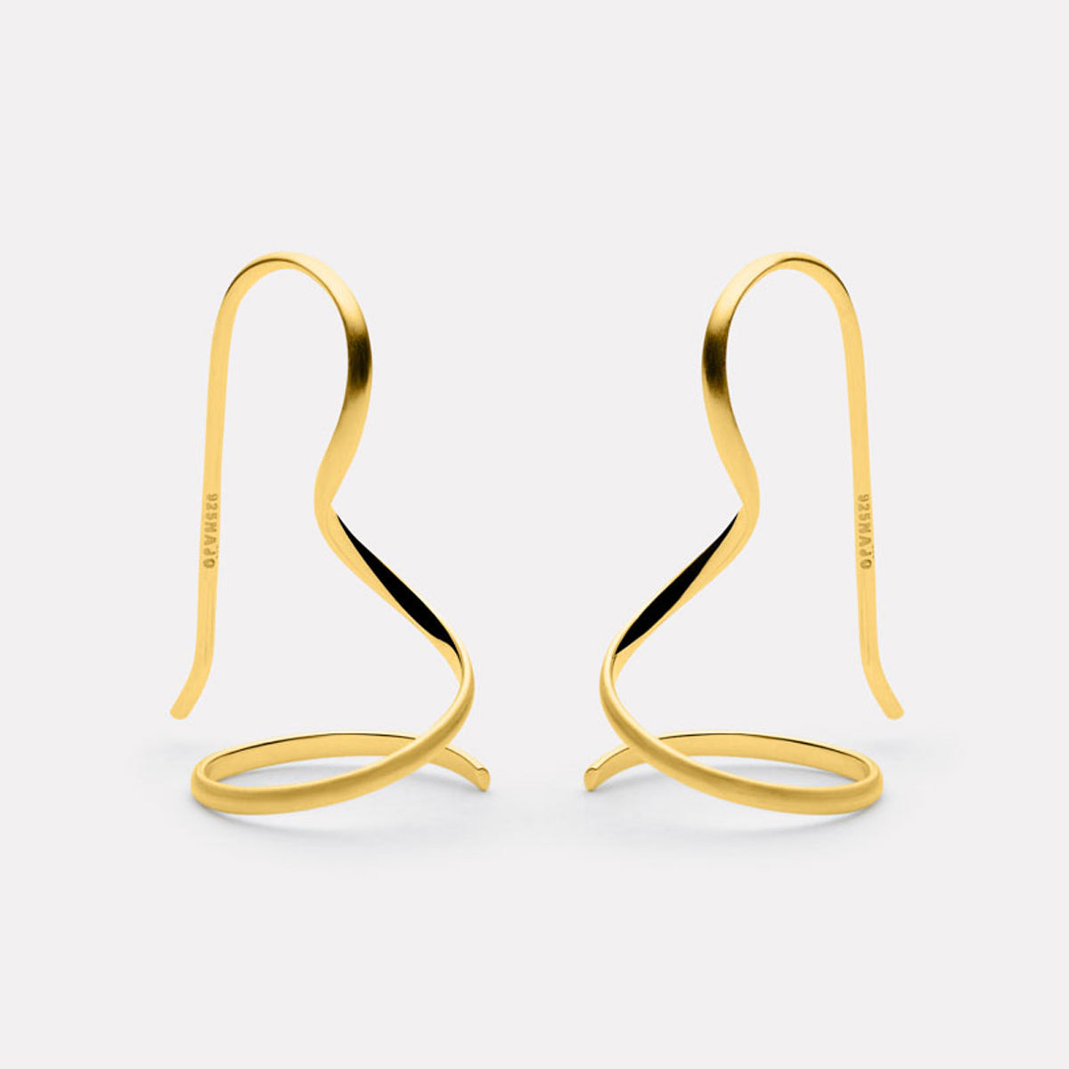 Silver Curl Earrings with Fixed Hook