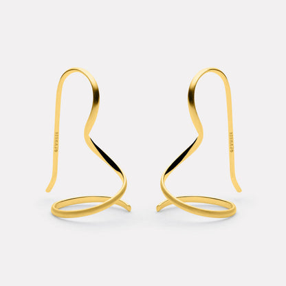 Silver Curl Earrings with Fixed Hook