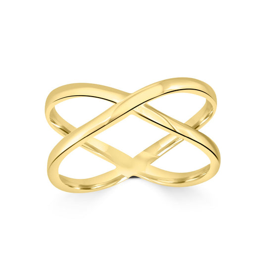9ct Cross Over Ring