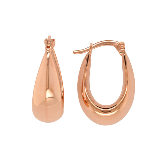 Sterling Silver 9ct Rose Gold Bonded Hoops