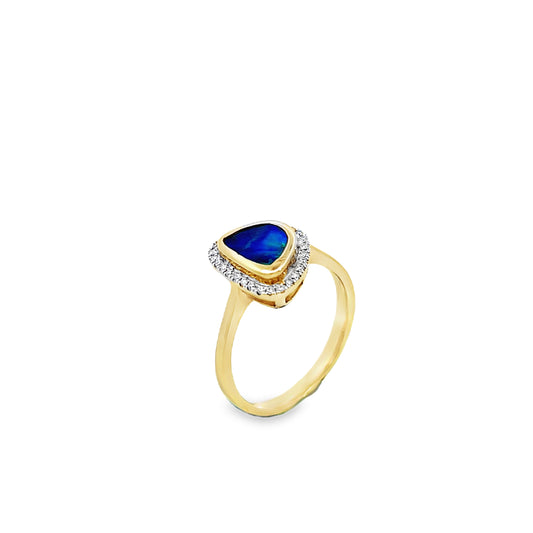 9ct Opal and Diamond Ring