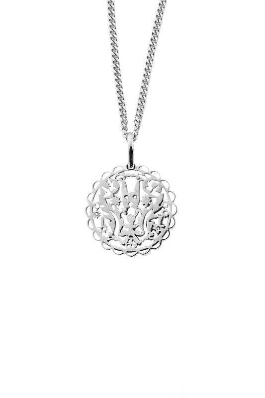 Karen Walker Filigree Rabbit Necklace Silver