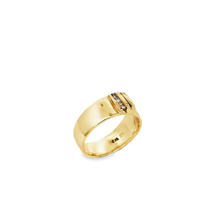 9ct Yellow Gold and Diamond Wedder Band