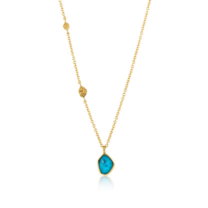Ania Haie Turquoise Pendant Necklace - Gold