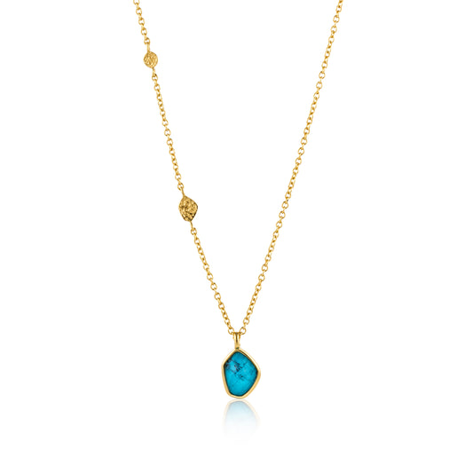 Ania Haie Turquoise Pendant Necklace - Gold