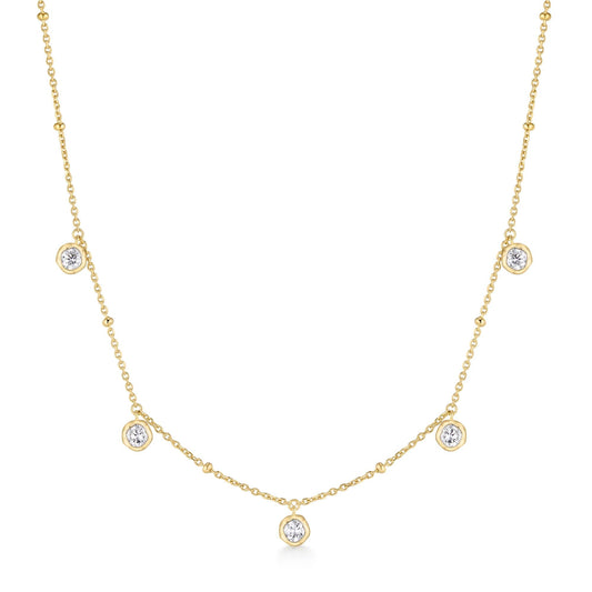 Gold Bezel Set CZ Necklace
