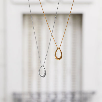 Sterling Silver Open Teardrop Necklace