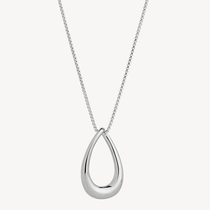 Sterling Silver Open Teardrop Necklace