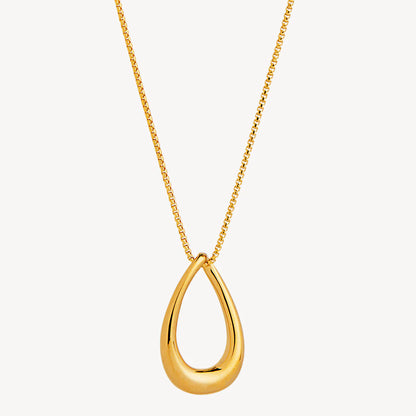 Gold Plated Open Teardrop Necklace