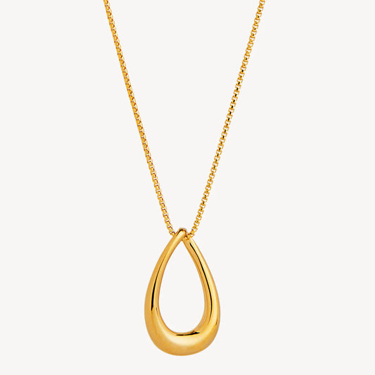 Gold Plated Open Teardrop Necklace