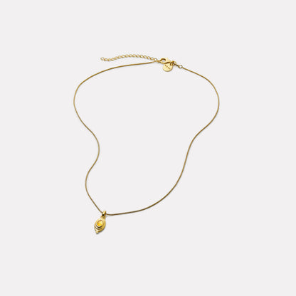 Citrine Oval Cabochon Gold-Plated Necklace