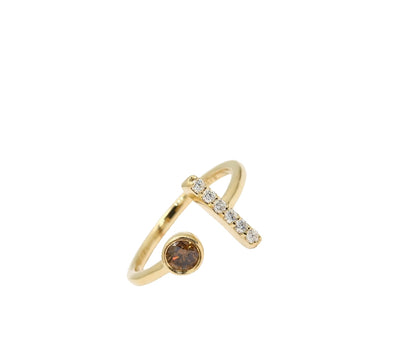 9K Champagne Diamond Ring