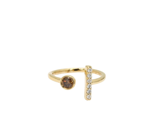 9K Champagne Diamond Ring
