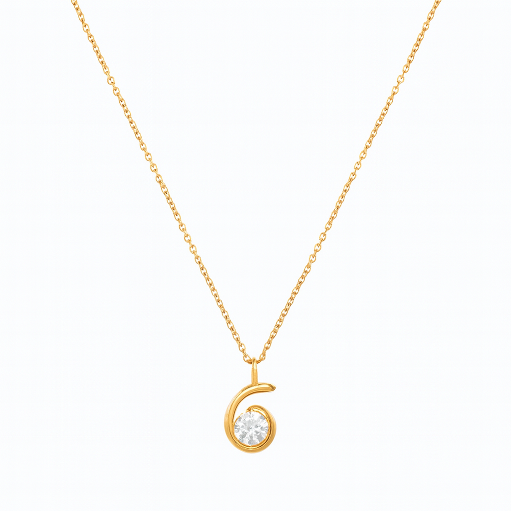 SS Yellow Gold CZ Necklace
