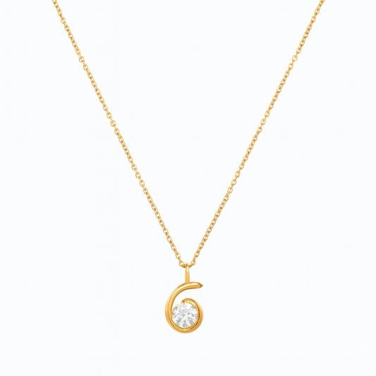 SS Yellow Gold CZ Necklace