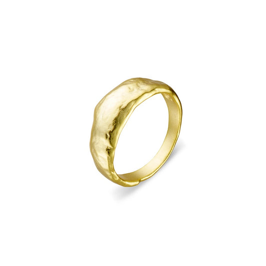 Gold Plated Concave Dome Ring