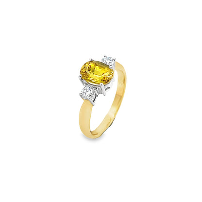 18ct Yellow Sapphire and Diamond Ring