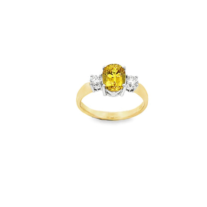 18ct Yellow Sapphire and Diamond Ring