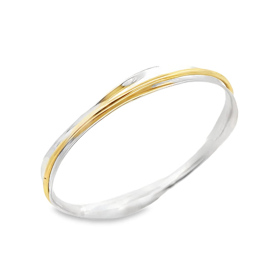 Sterling Silver and Brass Spin Bangle