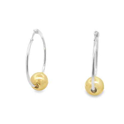 Sterling Silver Hoops with Gold Plated Ball
