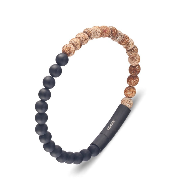 Men's Matte Onyx Bead Bangle