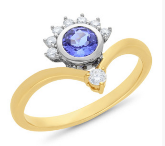 9ct Gold Tanzanite Diamond Ring
