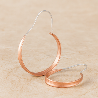 Silver and Copper Hoop Earrings
