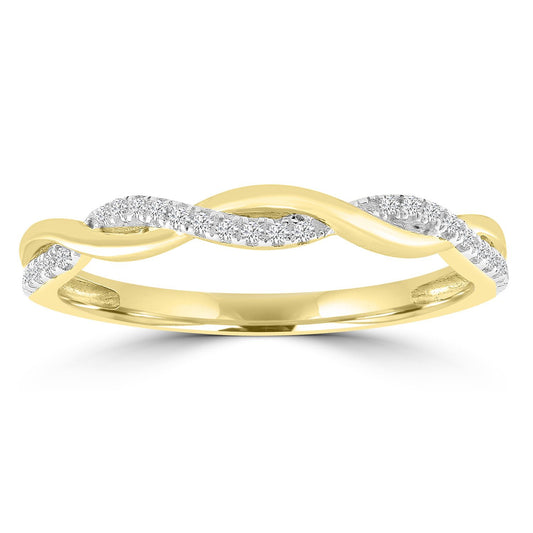 9ct Twisted Diamond and Gold Ring