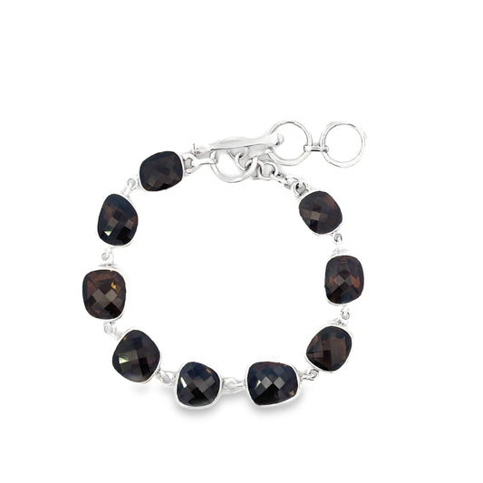 Sterling Silver Smokey Quartz Bracelet