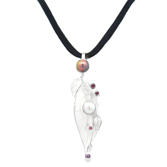 Silver FWP and Ruby Necklace
