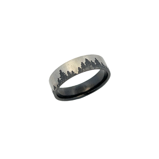 Zirconium Etched Pine Ring