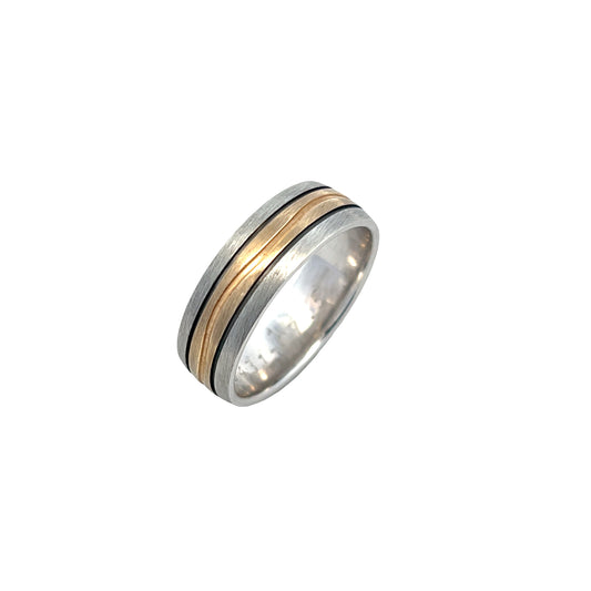9ct Black Rhodium Plated Mens Wedder