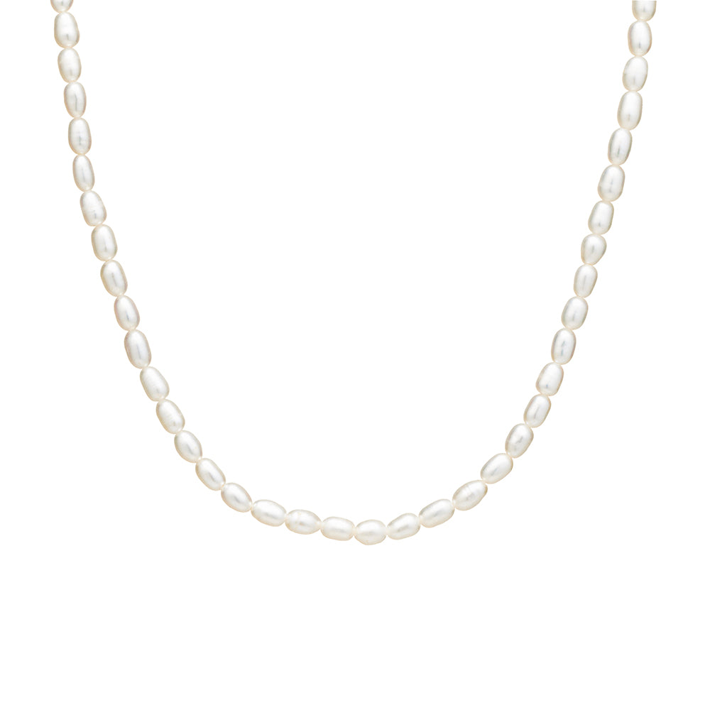 Sterling Silver Freshwater Rice Pearl Necklace