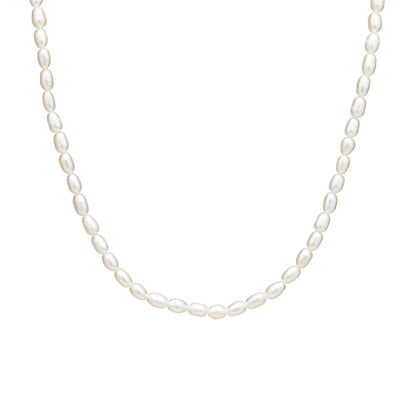 Sterling Silver Freshwater Rice Pearl Necklace