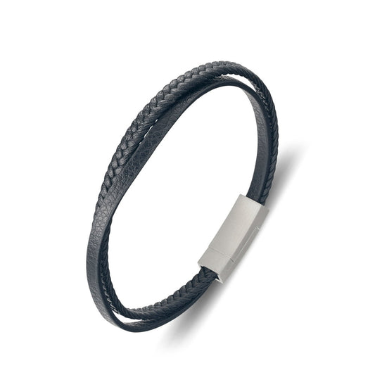 Sterling Silver Leather Cuff