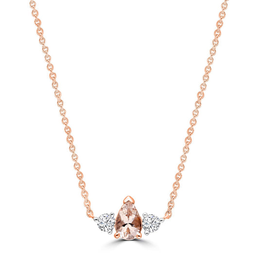 9ct Morganite and Diamond Necklace