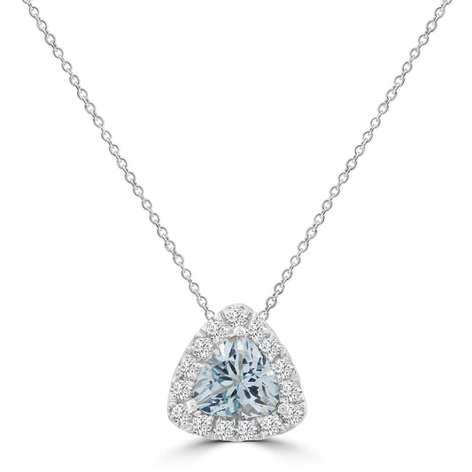9ct Aquamarine and Diamond Necklace